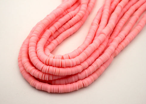 4mm vinyl Heishi beads pink polymer clay beads
